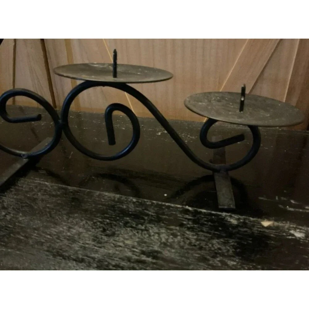 Black metal 5 candle holder
